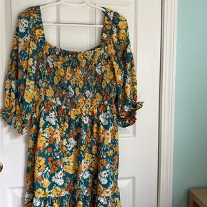 Jessica Simpson Yellow Gold Smocked Sundress